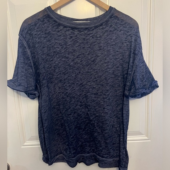 We The Free Navy Slub Knit Crew Neck Top SS Top Size Small - Picture 1 of 4